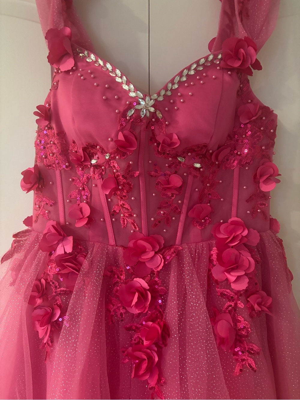 Fuchsia Floral Tulle Dress